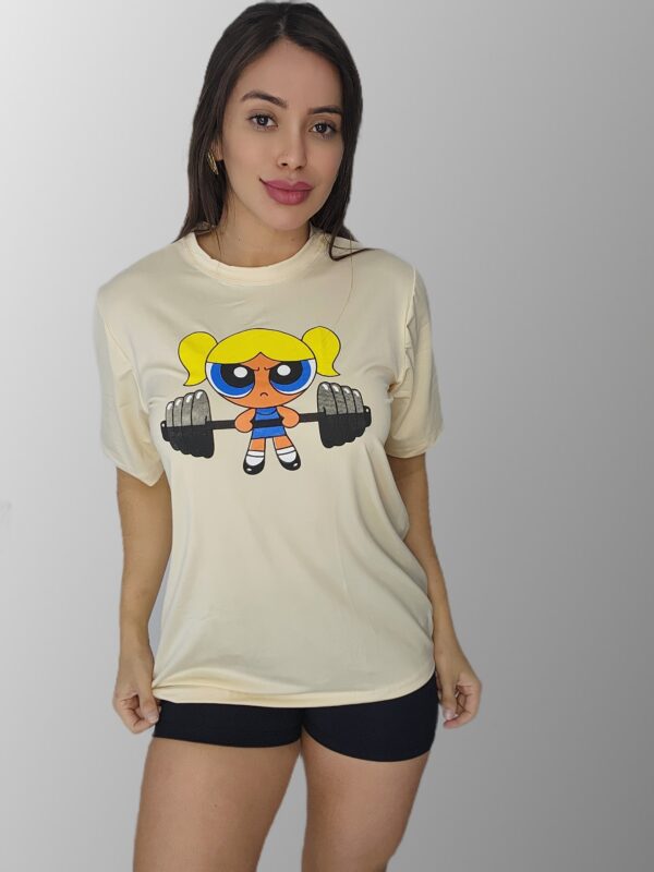 Oversized Drifit Bege Meninas Super Poderosa Lindinha