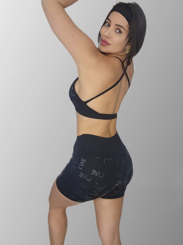 Conjunto Short Esportivo – Letreiros Inspiração Live Preto - Imagem 2