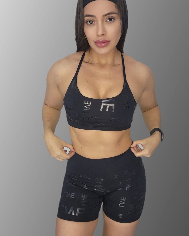 Conjunto Short Esportivo – Letreiros Inspiração Live Preto
