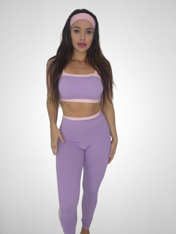 Conjunto Calça Legging Básica  Lavanda & Rosa