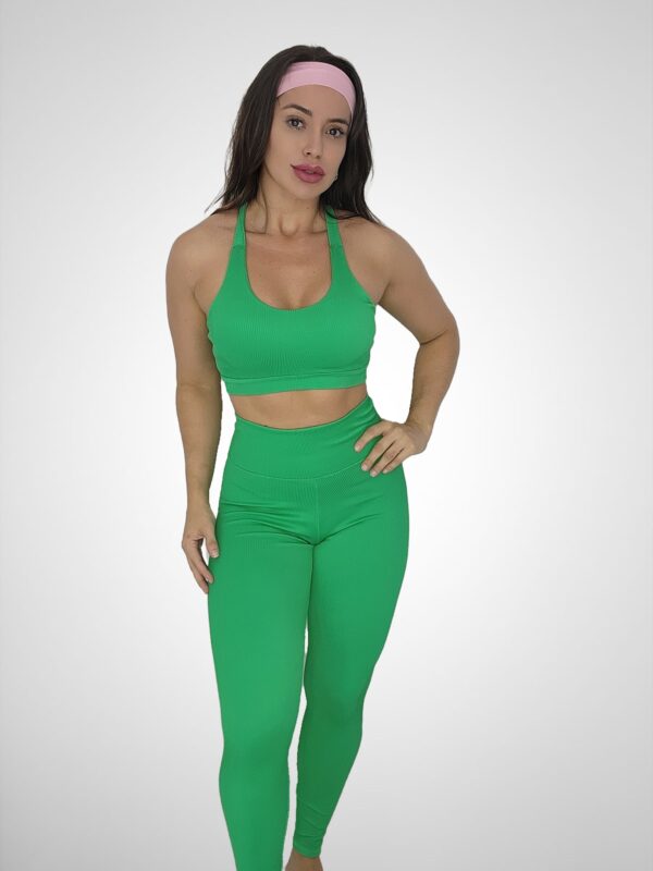 Conjunto Calça Poliamida Canelado premium  Verde