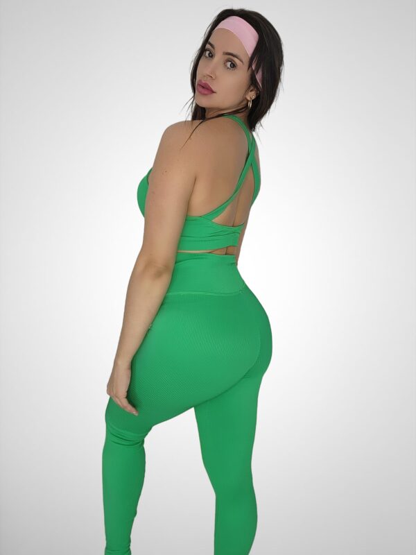 Conjunto Calça Poliamida Canelado premium  Verde - Imagem 2