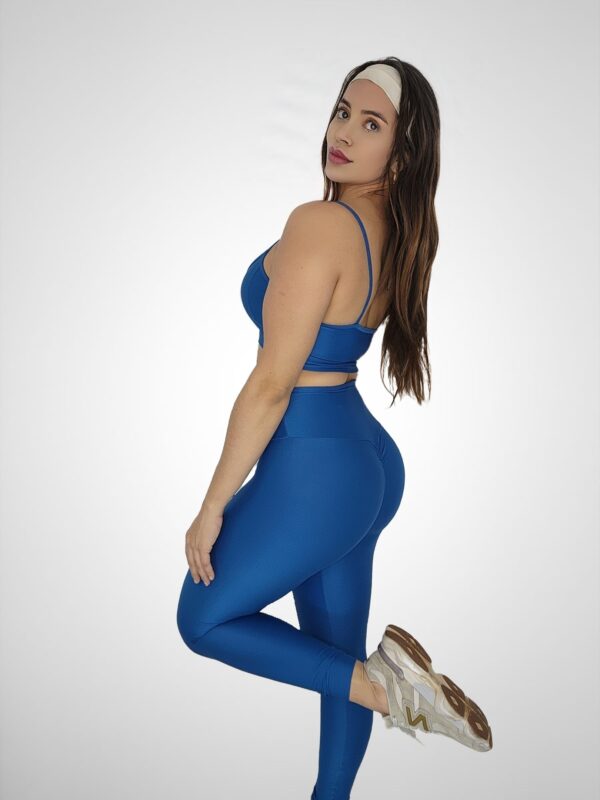 Conjunto Legging Empina + Top Compressão Azul Marine - Imagem 2