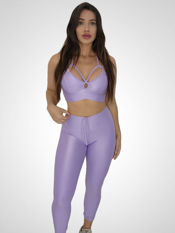 Conjunto Legging Empina + Top Compressão Lavanda