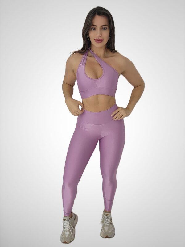 Conjunto Legging Basica + Top Compressão 3 Modelos Lavanda - Imagem 2