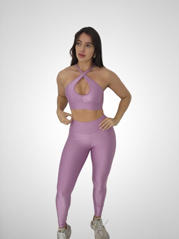 Conjunto Legging Basica + Top Compressão 3 Modelos Lavanda