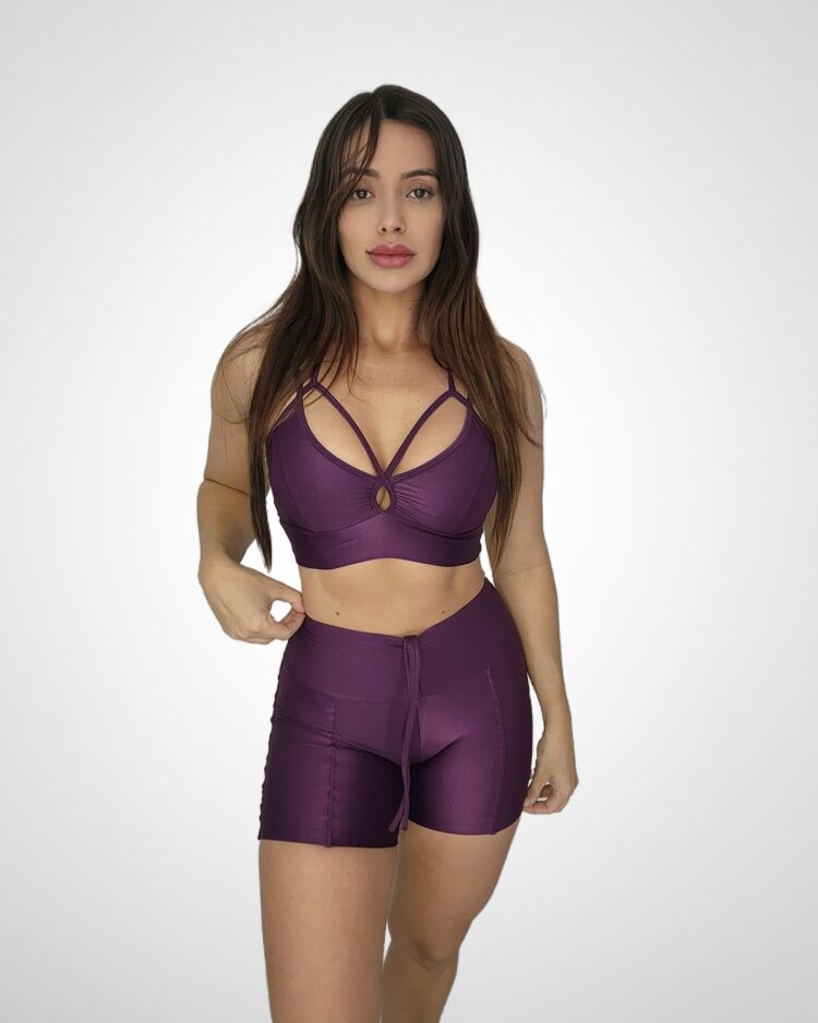 Conjunto Short Empina + Top Compressão Açai