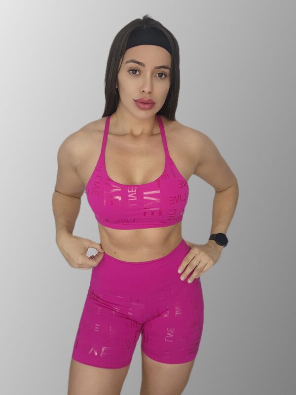 Conjunto Short Esportivo – Letreiros Inspiração Live Pink