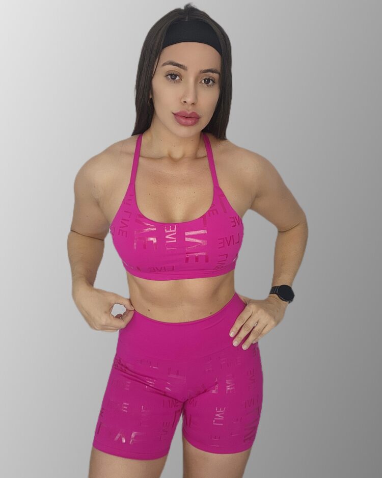 Conjunto Short Esportivo – Letreiros Inspiração Live Pink